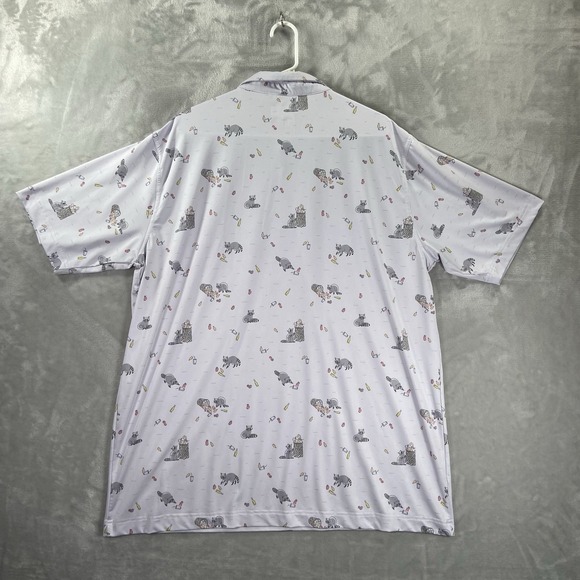 Waggle Shirt men's 2XL Golf Polo Performance Short Sleeve Raccoon Trash Bandit - Picture 12 of 12